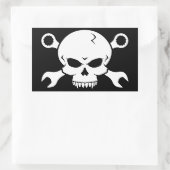 Skull 'n' Tools - Schroefpiraat 2 (wit) Rechthoekige Sticker (Tas)