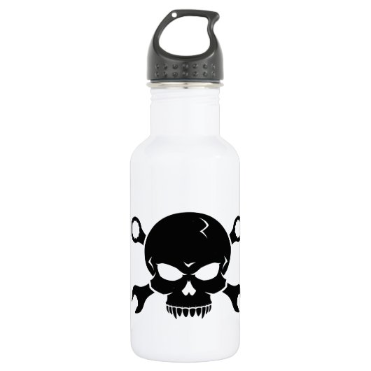 Skull 'n' Tools - Schroefpiraat 2 (zwart) Waterfles (Voorkant)
