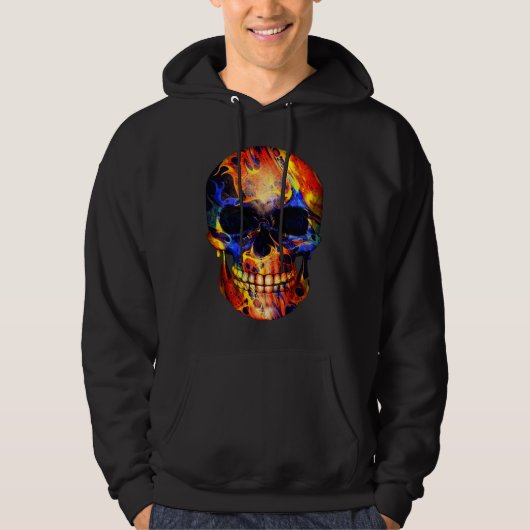 SKULL NEON PAINT ABSTRACT HOODIE (Voorkant)