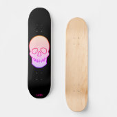 Skull - neongloed persoonlijk skateboard (Voorkant)