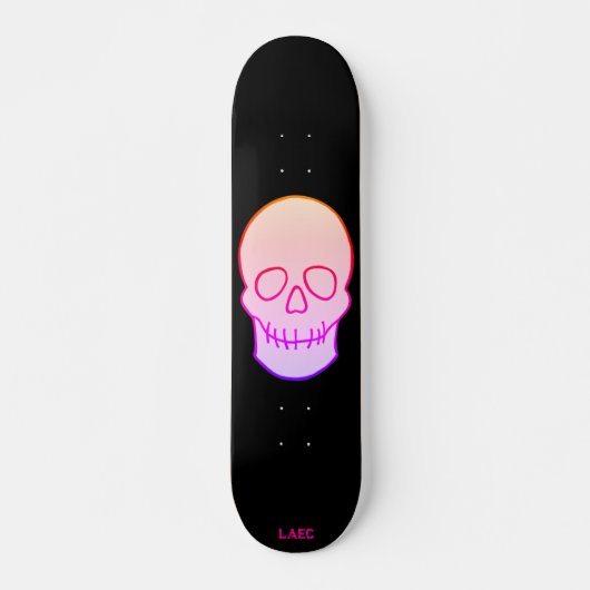 Skull - neongloed persoonlijk skateboard (Voorkant)