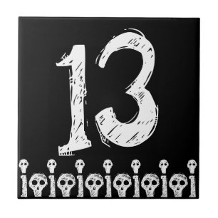 Skull Number Tile Tegeltje