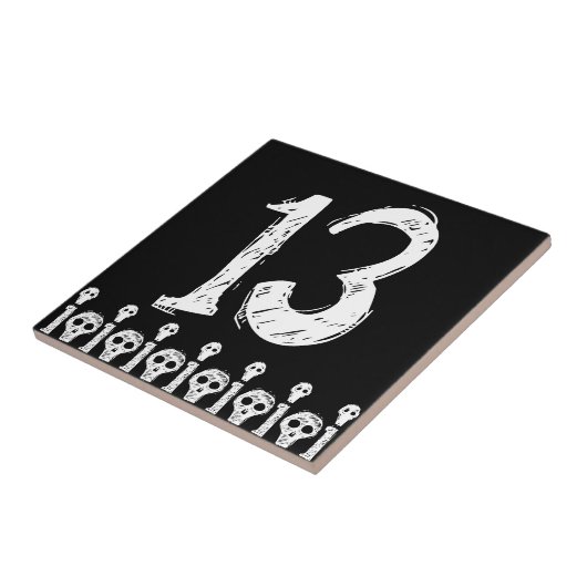 Skull Number Tile Tegeltje (Zijkant)