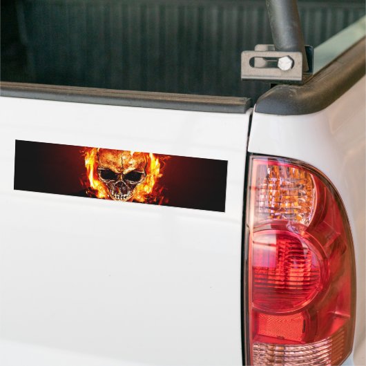 Skull on fire bumpersticker (Op Truck)