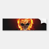 Skull on fire bumpersticker (Voorkant)