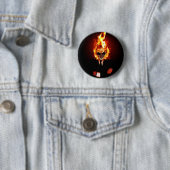 Skull on fire ronde button 5,7 cm (In situ)
