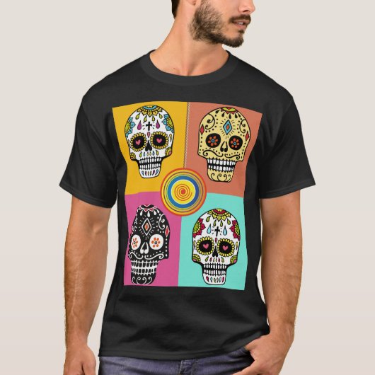 Skull On, Mexicaanse wollen schedels T-shirt (Voorkant)