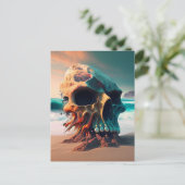 Skull on the beach briefkaart (Staand voorkant)