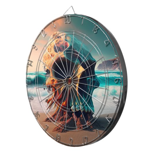Skull on the beach dartbord (Voorkant Rechts)