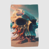 Skull on the beach golfhanddoek (Voorkant)