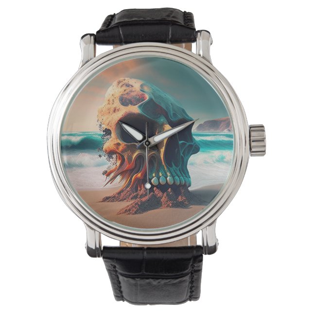 Skull on the Beach Horloge (Voorkant)