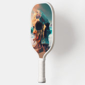 Skull on the beach pickleball paddle (Links)