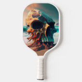 Skull on the beach pickleball paddle (Achterkant)