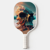 Skull on the beach pickleball paddle (Voorkant)