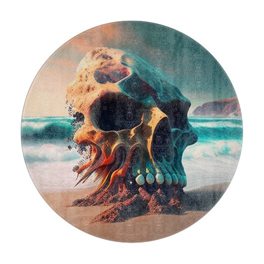 Skull on the Beach Snijplank (Voorkant)