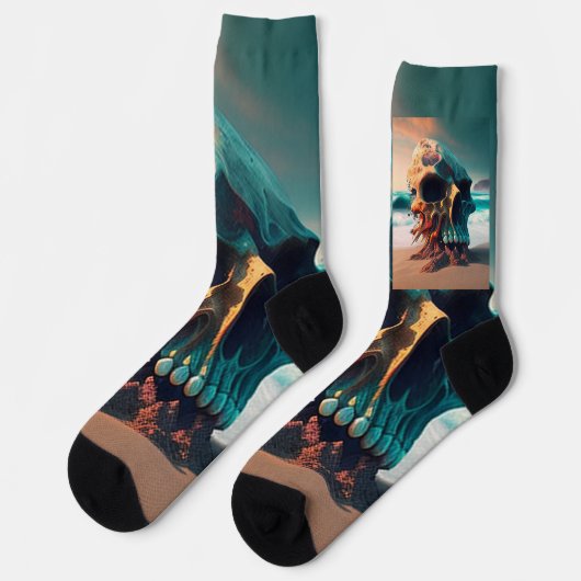 Skull on the beach sokken (Links)