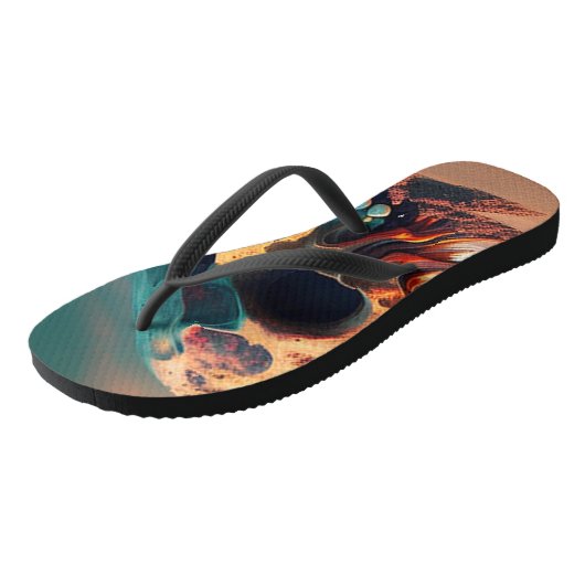 Skull on the beach teenslippers (Schuin)