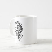 Skull op hoofdtelefoon koffiemok (Voorkant links)