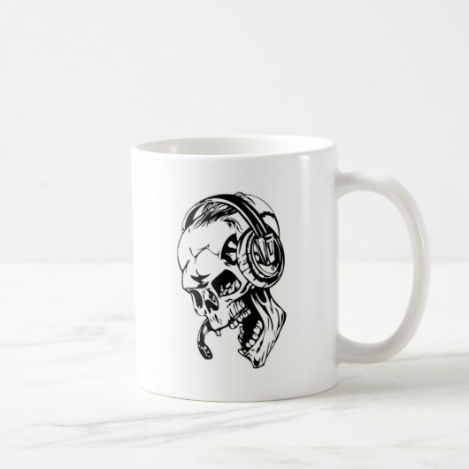 Skull op hoofdtelefoon koffiemok (Rechts)