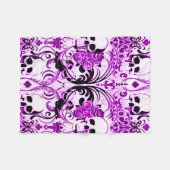 Skull Paars Death Fleece Deken (Voorkant (Horizontaal))