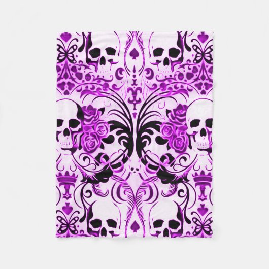 Skull Paars Death Fleece Deken (Voorkant)