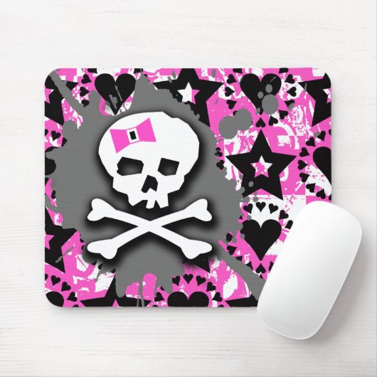 Skull Paint Splatter Muismat (Met muis)