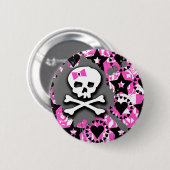 Skull Paint Splatter Ronde Button 5,7 Cm (Voorkant /achterkant)