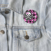 Skull Paint Splatter Ronde Button 5,7 Cm (In situ)