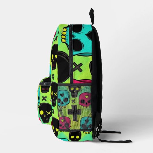 Skull Pattern Backpack Bedrukte Rugzak (Rechts)
