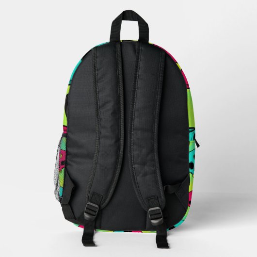 Skull Pattern Backpack Bedrukte Rugzak (Achterkant)