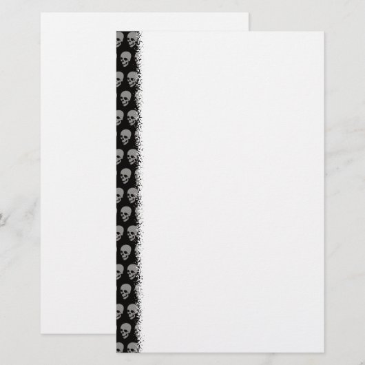 Skull Pattern Briefpapier (Voorkant / Achterkant)