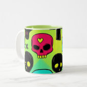 Skull Pattern Coffee Mug Tweekleurige Koffiemok (Voorkant links)