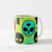 Skull Pattern Coffee Mug Tweekleurige Koffiemok (Voorkant rechts)