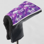 Skull Pattern Design met Paarse zonnebril Golfheadcover (3/4 voorkant)