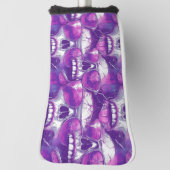 Skull Pattern Design met Paarse zonnebril Golfheadcover (Draai 90)
