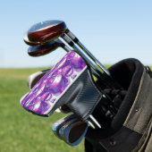 Skull Pattern Design met Paarse zonnebril Golfheadcover (Insitu)