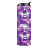 Skull Pattern Design met Paarse zonnebril Thermosbeker (Gedraaid links)