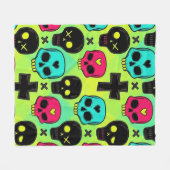 Skull Pattern Fleece Blanket (Voorkant (Horizontaal))