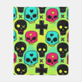 Skull Pattern Fleece Blanket Deken (Voorkant)