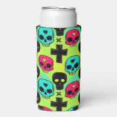Skull Pattern Foam Can/Bottle Cooler (Seltzer Voorkant)