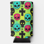 Skull Pattern Foam Can/Bottle Cooler (Voorkant)