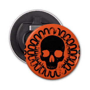 Skull Pattern Fun Halloween Gothic Punk Elke kleur Button Flesopener