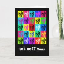Skull Pattern Get Well Soon Kaart
