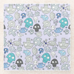 Skull Pattern Glazen Onderzetter