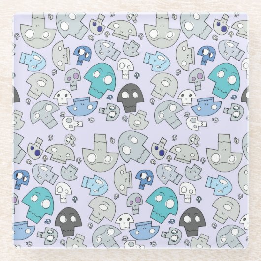 Skull Pattern Glazen Onderzetter (Voorkant)