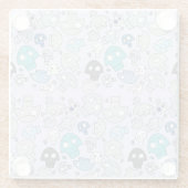 Skull Pattern Glazen Onderzetter (Achterkant)