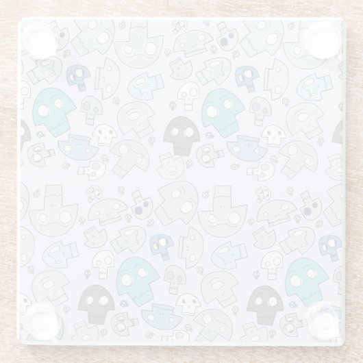 Skull Pattern Glazen Onderzetter (Achterkant)