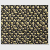 Skull Pattern Halloween Horror Creepy Scary Design Cadeaupapier (Vlak)