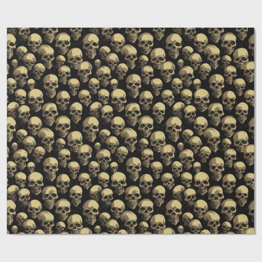 Skull Pattern Halloween Horror Creepy Scary Design Cadeaupapier (Vlak)