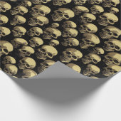 Skull Pattern Halloween Horror Creepy Scary Design Cadeaupapier (Hoek)